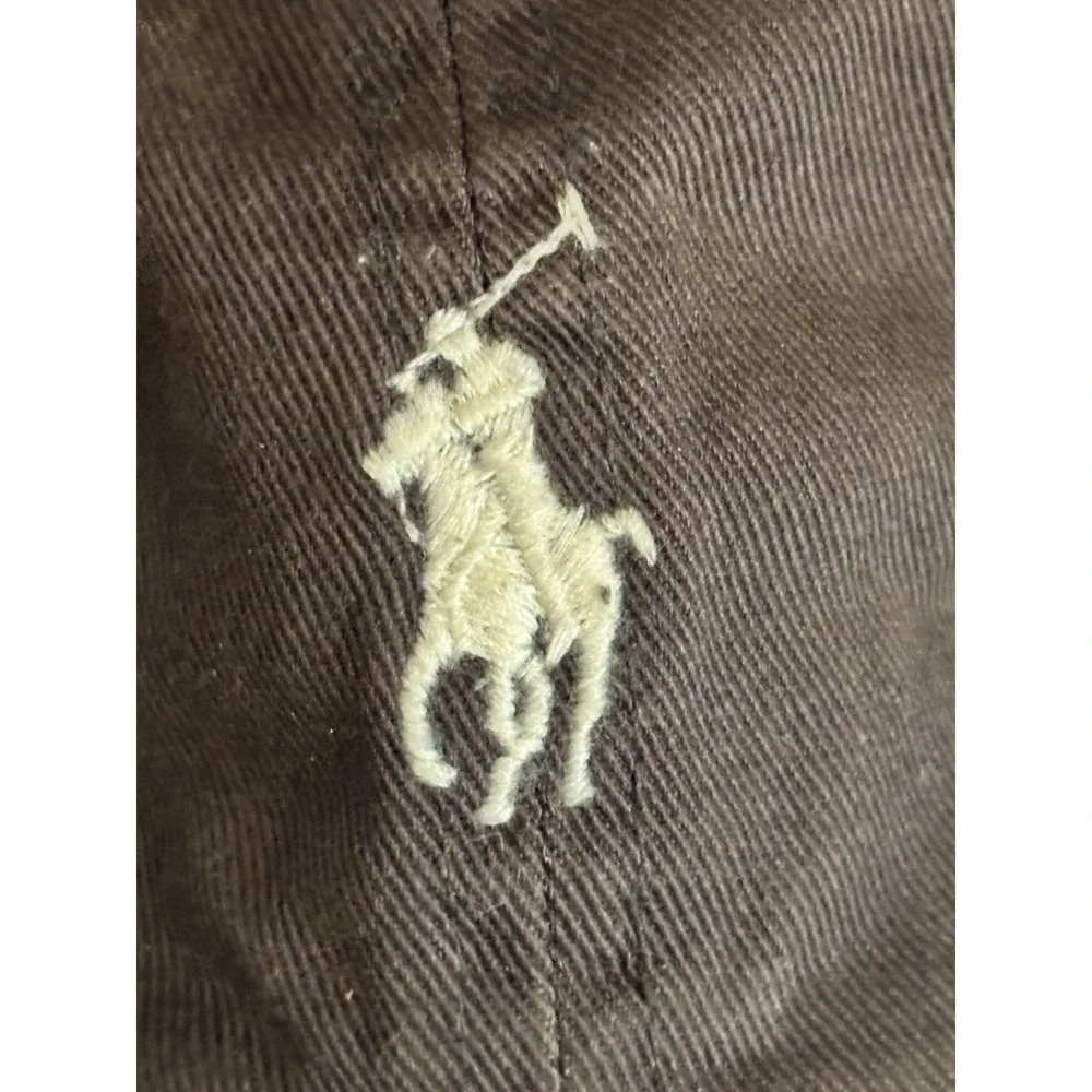 Vin Polo Ralph Lauren Brown Chino Baseball Cap Hat White Pony Strapback OSFA[Y]